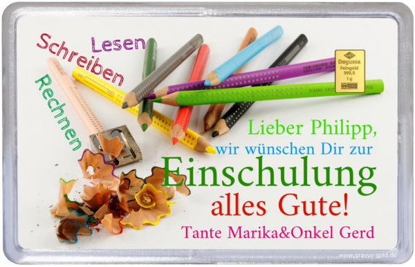 Geschenk zur Einschulung Bunte Farbstifte