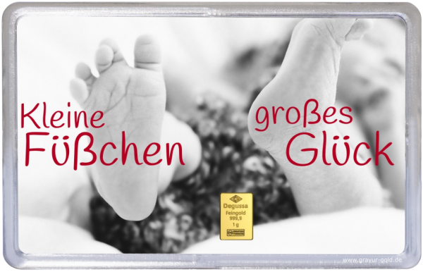 Gold Geschenk Babyfüßchen 1g