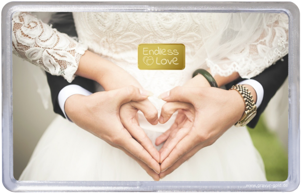 Goldbarren zur Hochzeit Endless love 1g