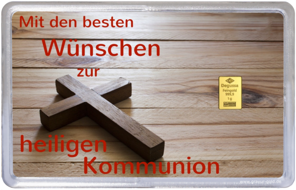 Gold Geschenk Holzkreuz 1g