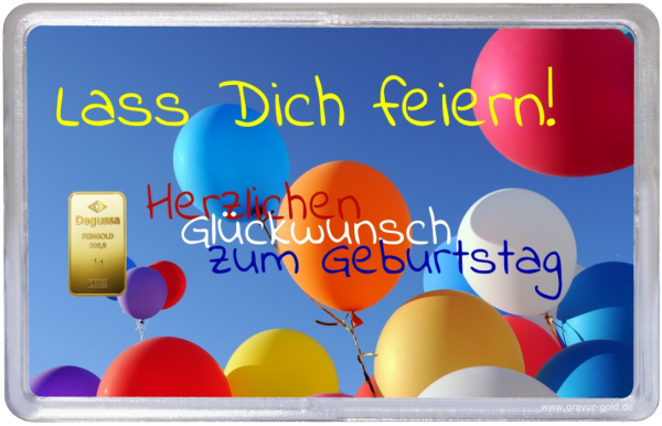 Gold Geschenk Bunte Luftballons