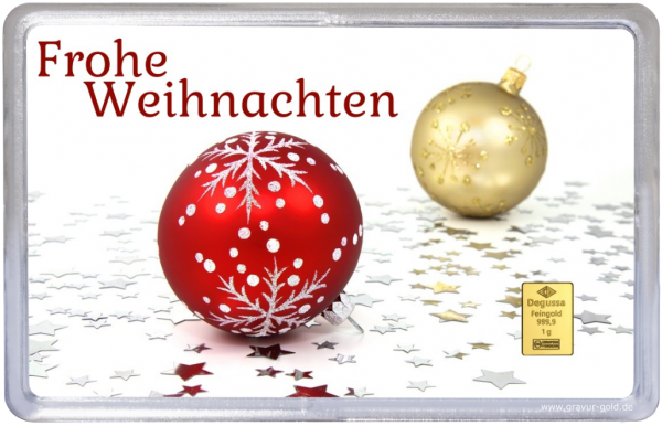 Gold Geschenk Weihnachtskugeln 1g