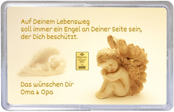 Goldbarren zur Taufe Engelchen 1g