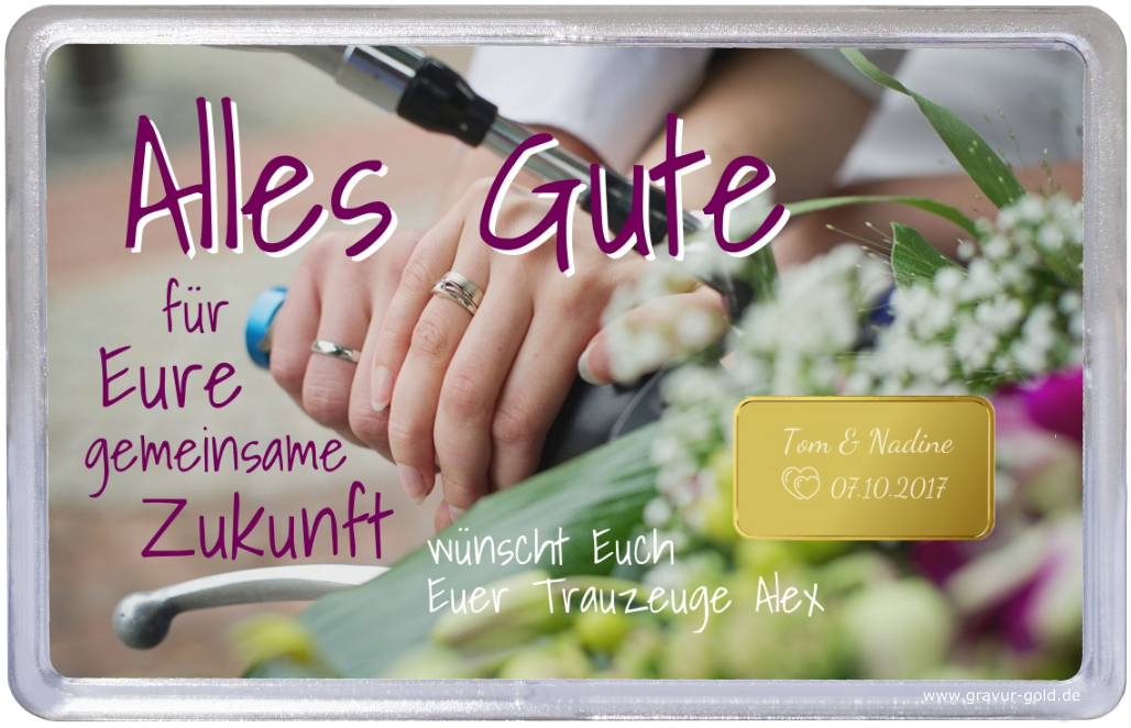 Goldbarren zur Hochzeit Die Geschenkidee mit persönlicher Gravur
