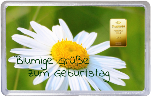 Gold Geschenk Weiße Gerbera