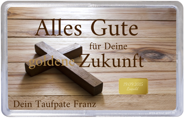 Gold Geschenk Holzkreuz