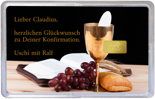 Gold Geschenk Kelch mit Hostie