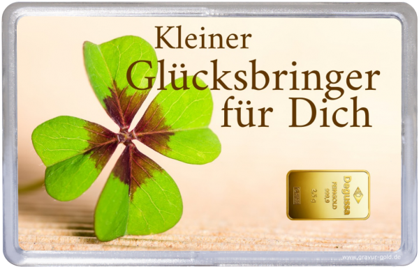 Gold Geschenk Glücksklee