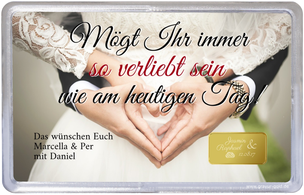 Goldbarren Zur Hochzeit Hochzeitsgeschenk Mit Individueller Gravur