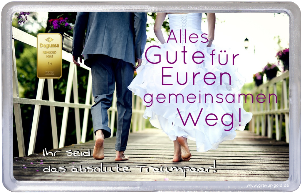 Goldbarren zur Hochzeit Geschenk mit individueller Namensgravur